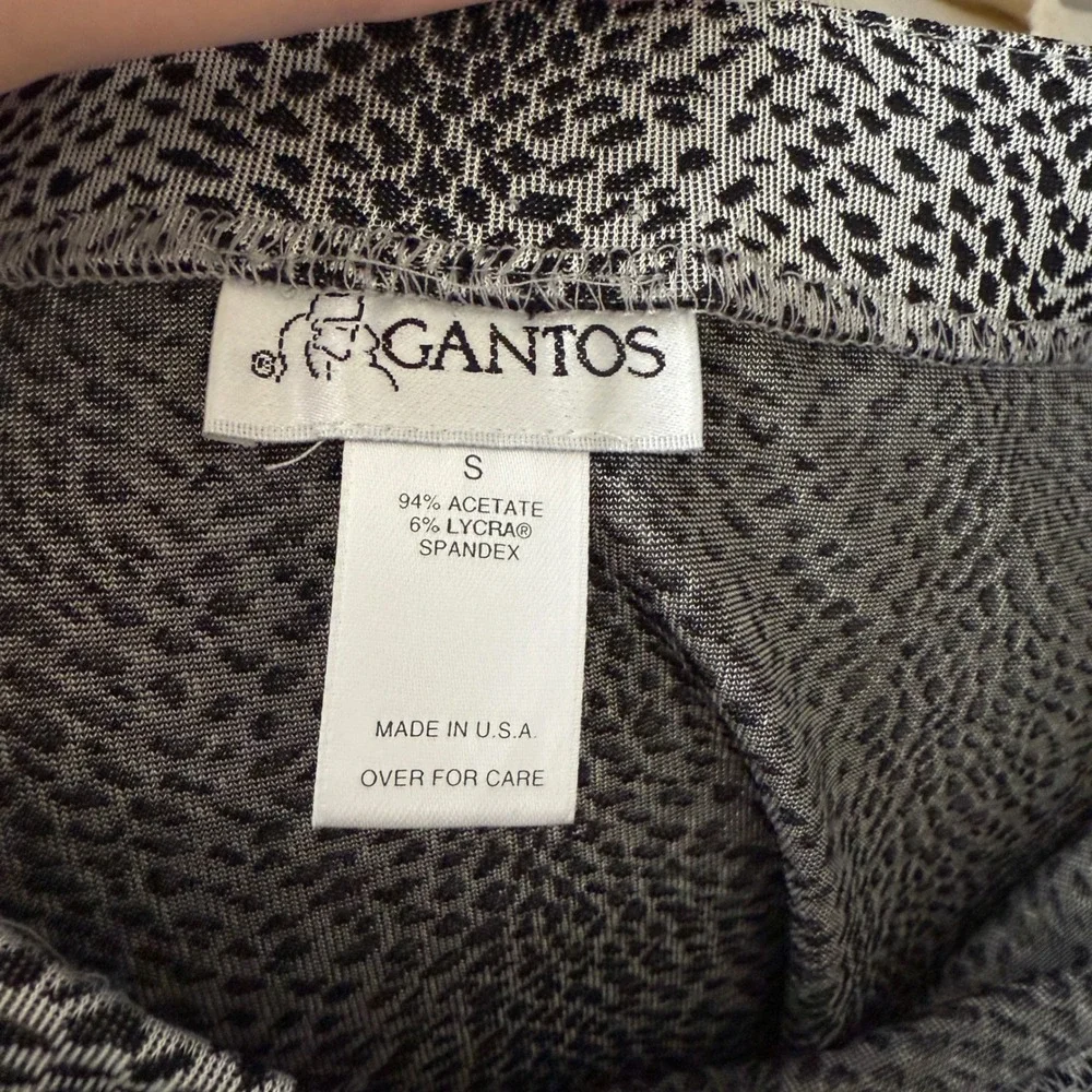 Vintage GANTOS Maxi Skirt Size XS/S Black White Animal Cheetah Print‎ Indie